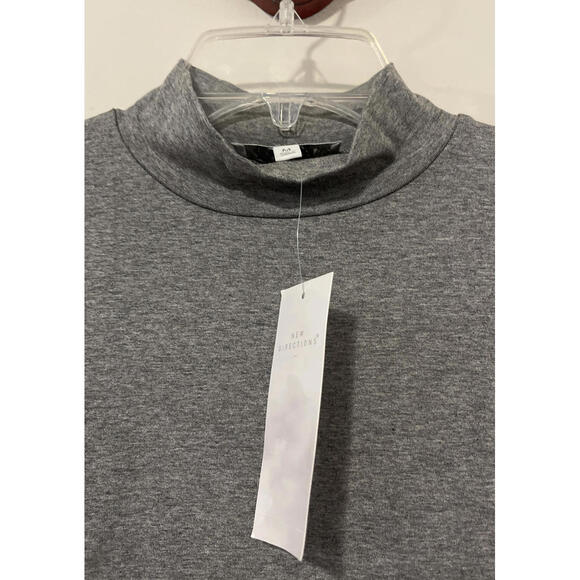 New Directions Womens Medium Gray Tunic-Style Long Sleeved Shirt NWT! A2735 - Picture 3 of 5